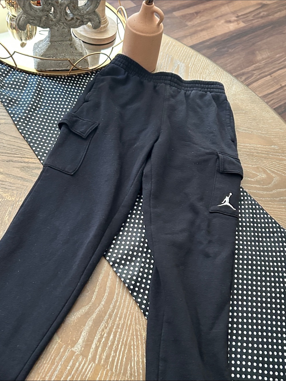 Boys Nike Air Jordan Black Cargo Joggers with Jumpman Patch Kids Medium